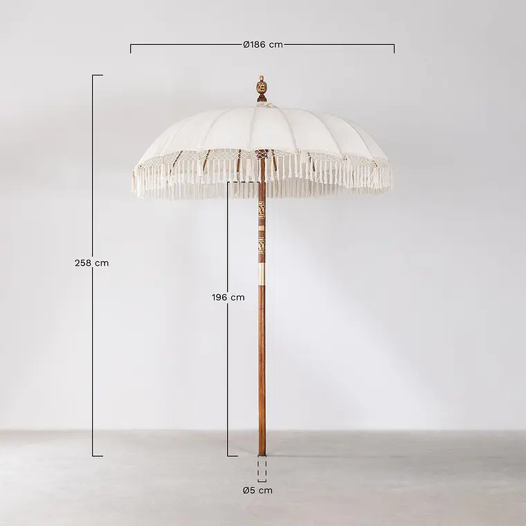 Sombrilla Ø186 cm en tela y madera Nera 11
