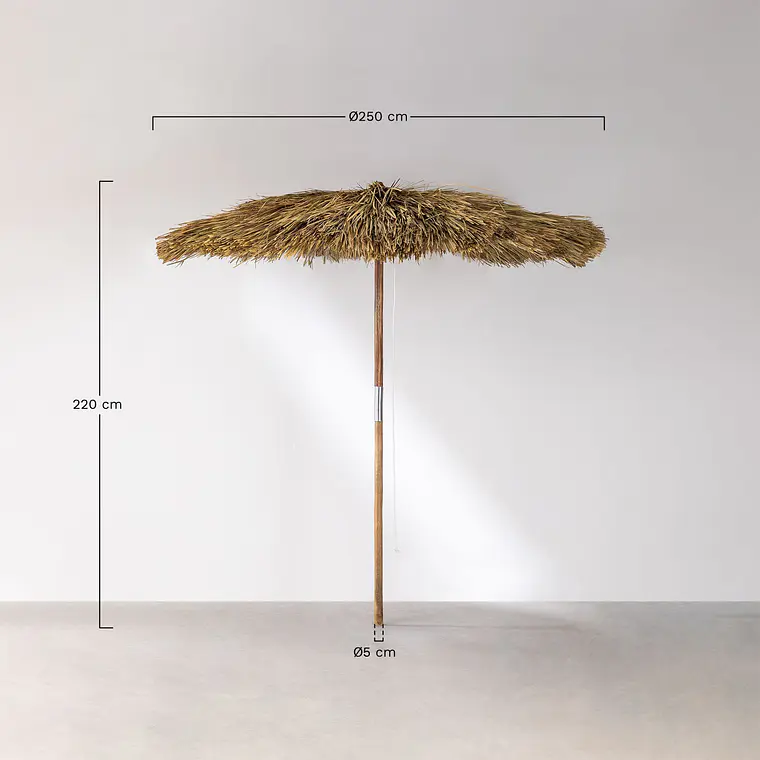 Sombrilla Ø250 cm en madera de teca Nora 10