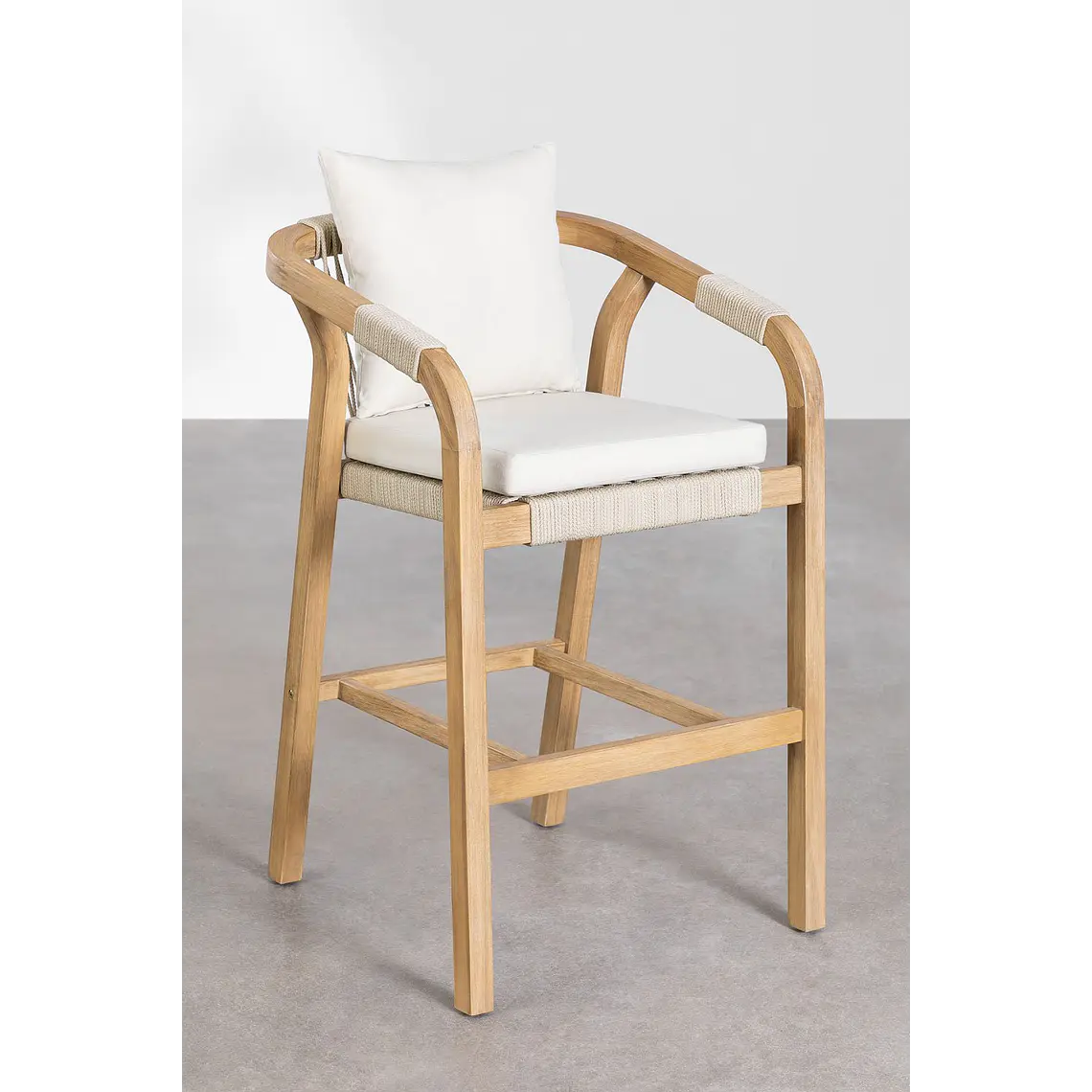 Taburete alto 75 cm de jardín en madera de acacia Arenia 2