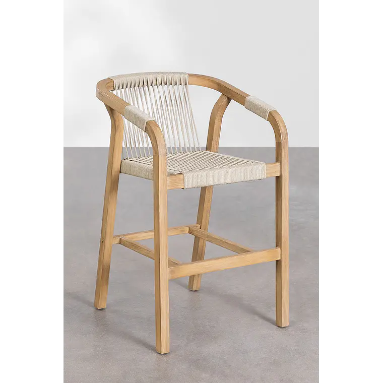Taburete alto 75 cm de jardín en madera de acacia Arenia 3