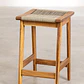 Taburete alto de jardín 65 cm en madera de acacia y cuerda trenzada Lara - Miniatura 5