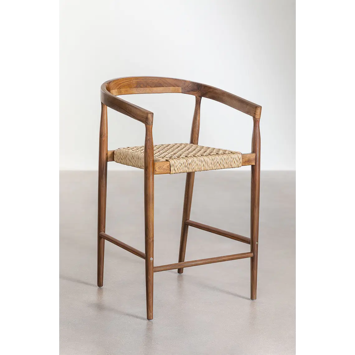 Taburete alto de jardín en madera de teca (65 cm) Vala 2