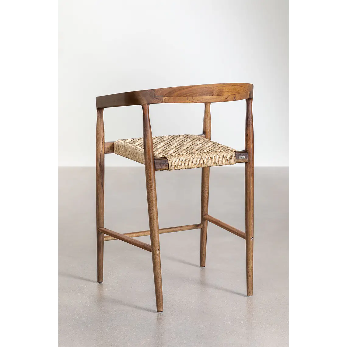 Taburete alto de jardín en madera de teca (65 cm) Vala 4