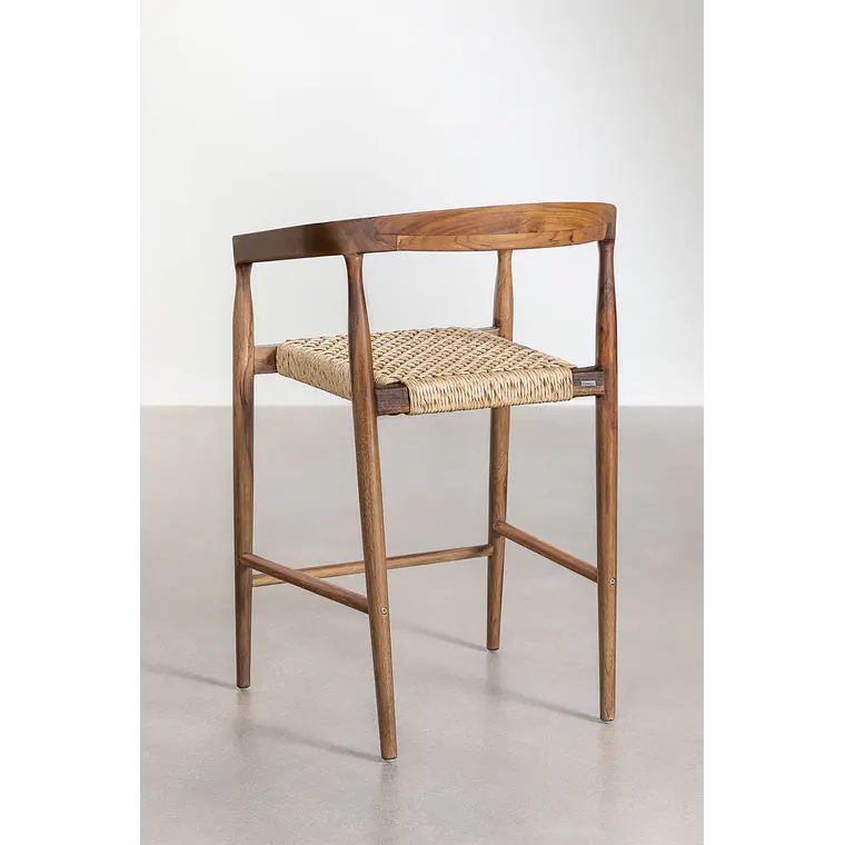 Taburete alto de jardín en madera de teca (65 cm) Vala 4