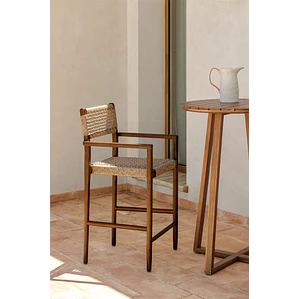 Taburete Alto de Jardín en Madera de Teca 65 cm Zala