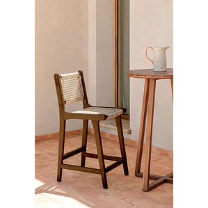 Taburete alto de jardín en madera de teca 65cm Tala