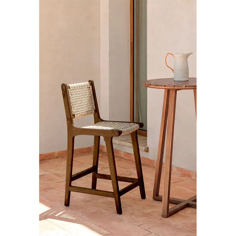 Taburete alto de jardín en madera de teca 65cm Tala 1