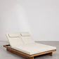 Tumbona doble reclinable en madera de acacia con cojín Calena - Miniatura 4