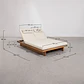 Tumbona doble reclinable en madera de acacia con cojín Calena - Miniatura 11