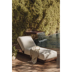 Tumbona reclinable en madera de acacia Cerena