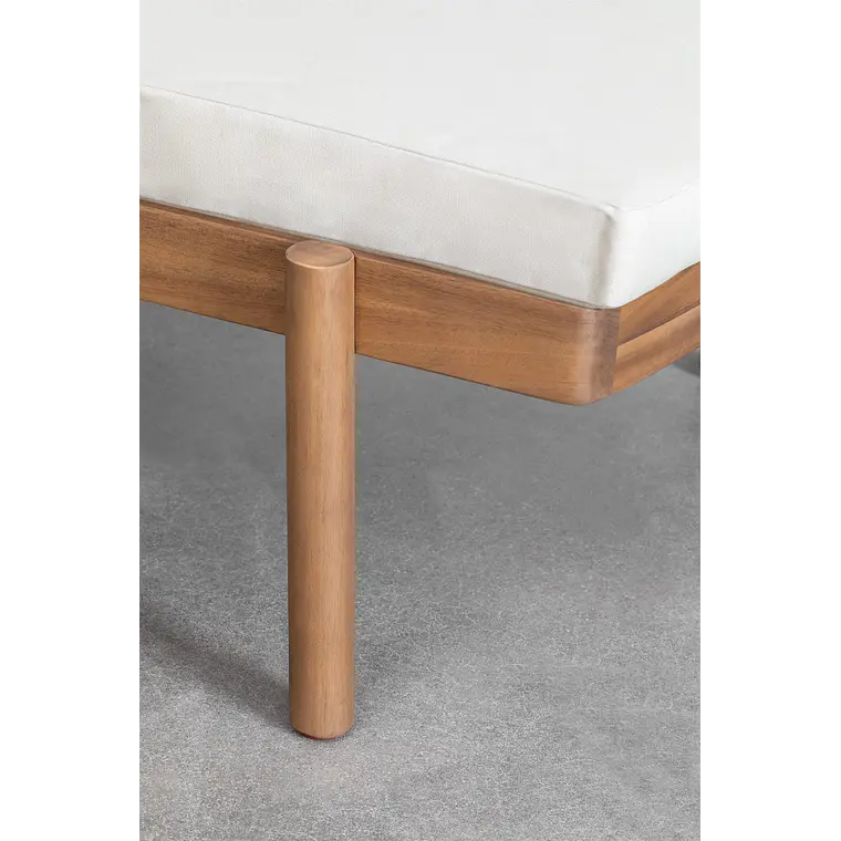 Tumbona reclinable en madera de acacia con cojín Salia 8