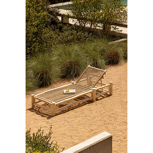 Tumbona reclinable en madera de teca Rena