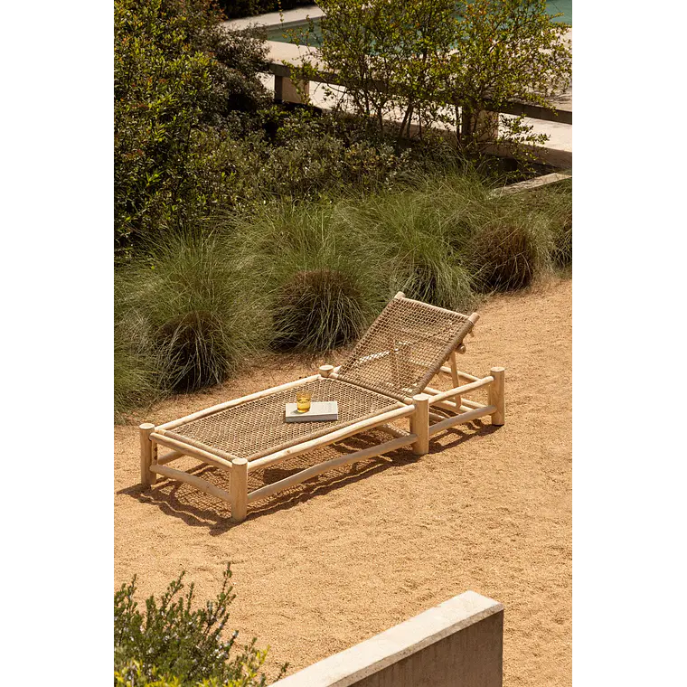 Tumbona reclinable en madera de teca Rena 1