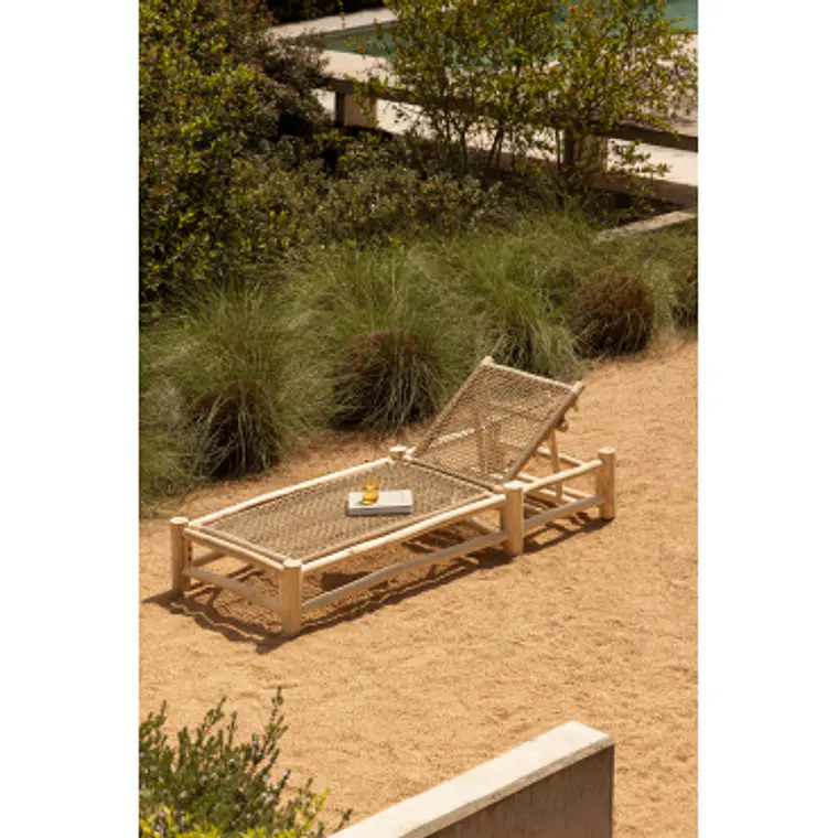 Tumbona reclinable en madera de teca Rena 11