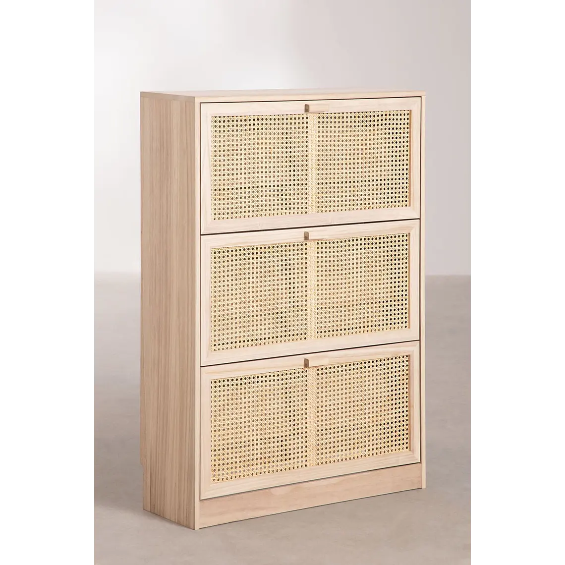 Zapatero en madera y ratán Nerio 4