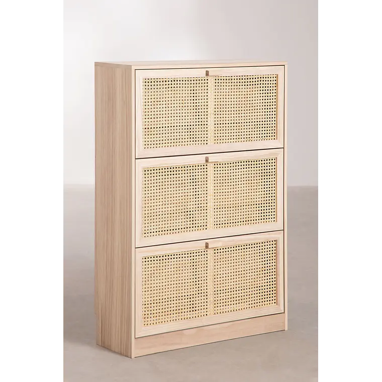 Zapatero en madera y ratán Nerio 4