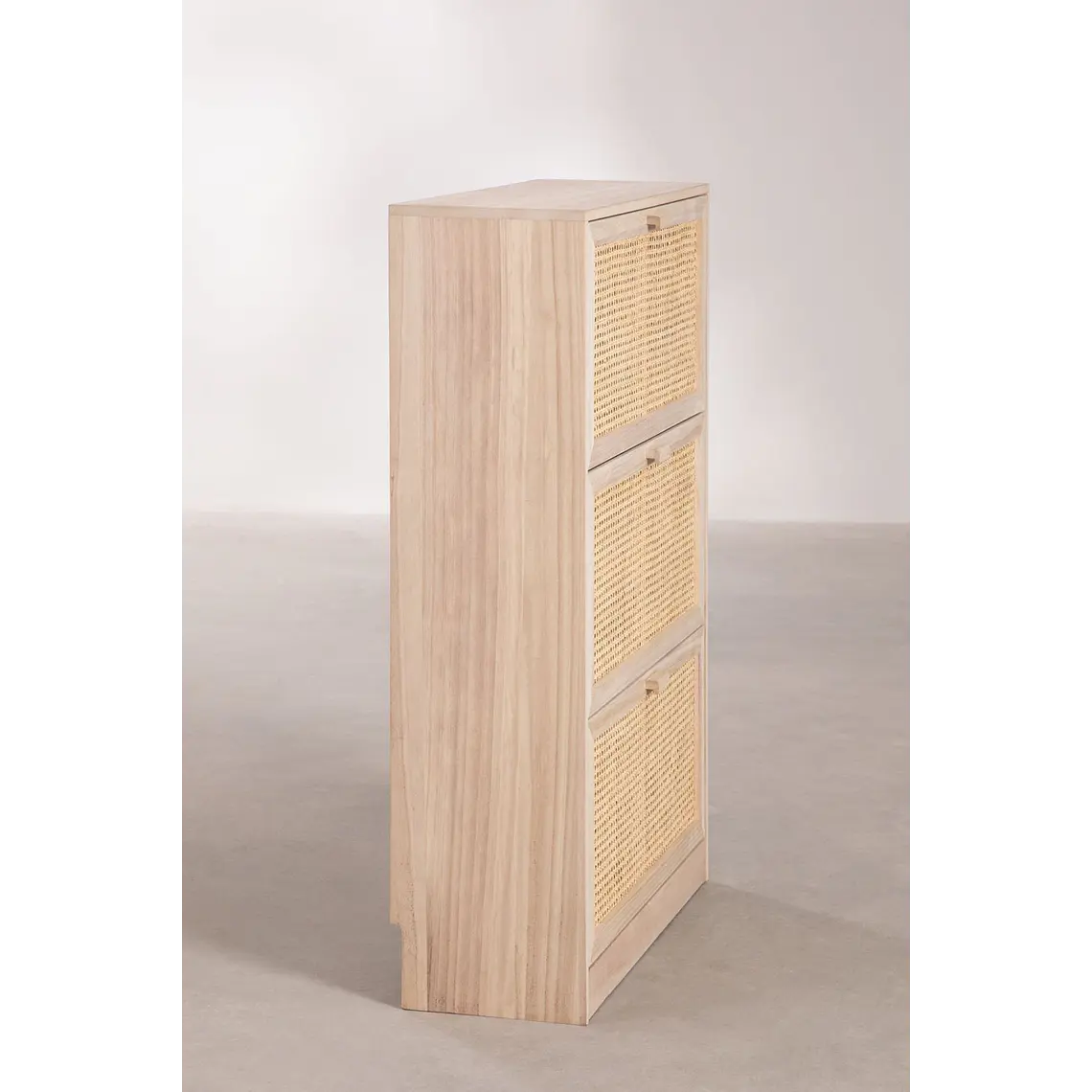 Zapatero en madera y ratán Nerio 6