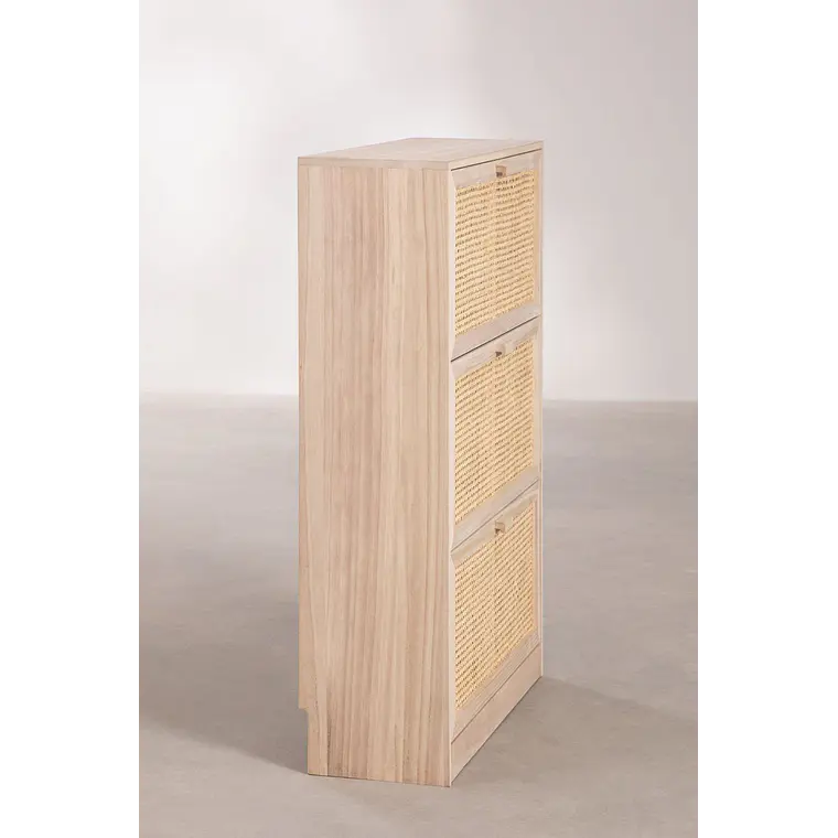 Zapatero en madera y ratán Nerio 6