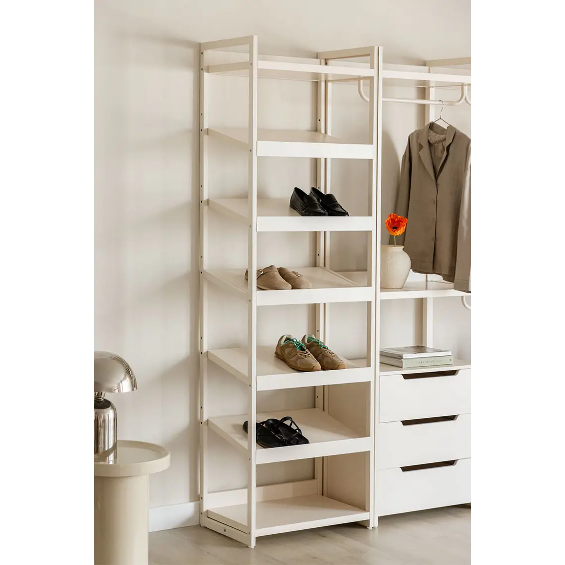 Zapatero vertical en hierro y madera Elan 2