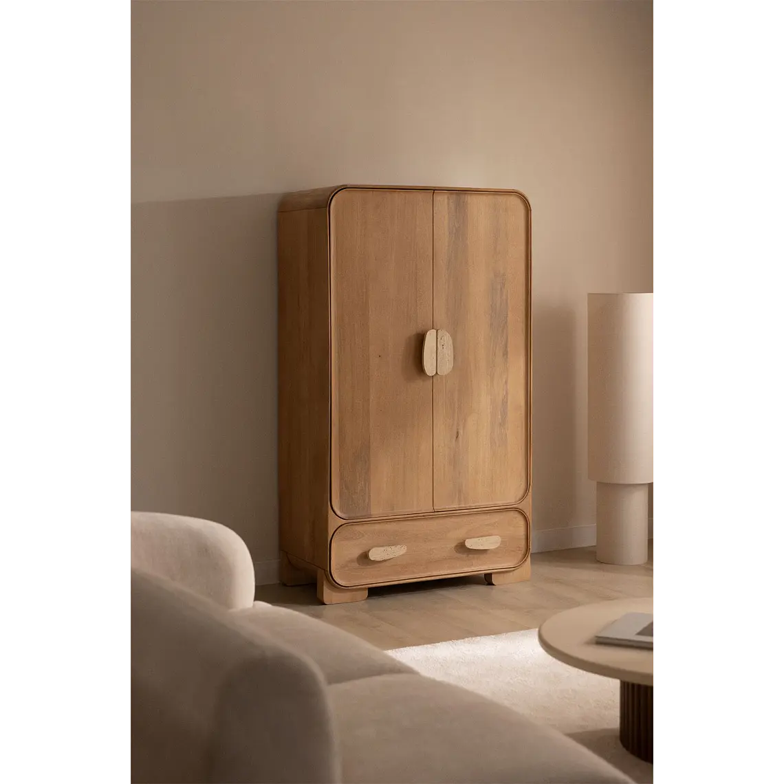 Armario en madera de mango y piedra natural 14