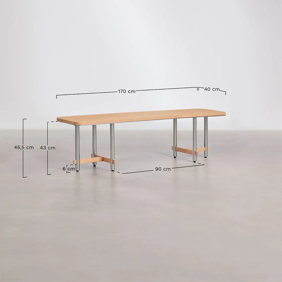 Banca de comedor Tiror en madera de mango 6