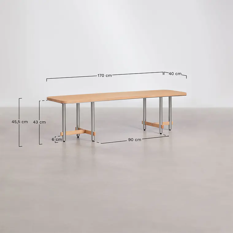 Banca de comedor Tiror en madera de mango 6