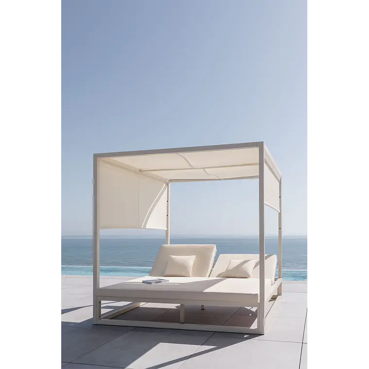 Cama balinesa reclinable en aluminio y tela Savia 1
