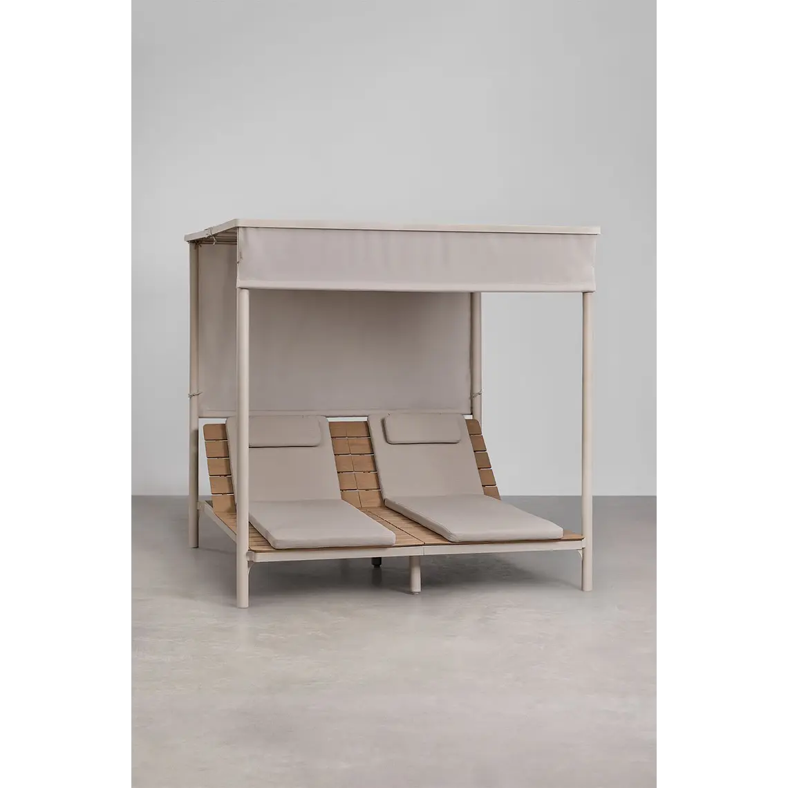 Cama balinesa reclinable en madera de acacia y acero Erenova 3