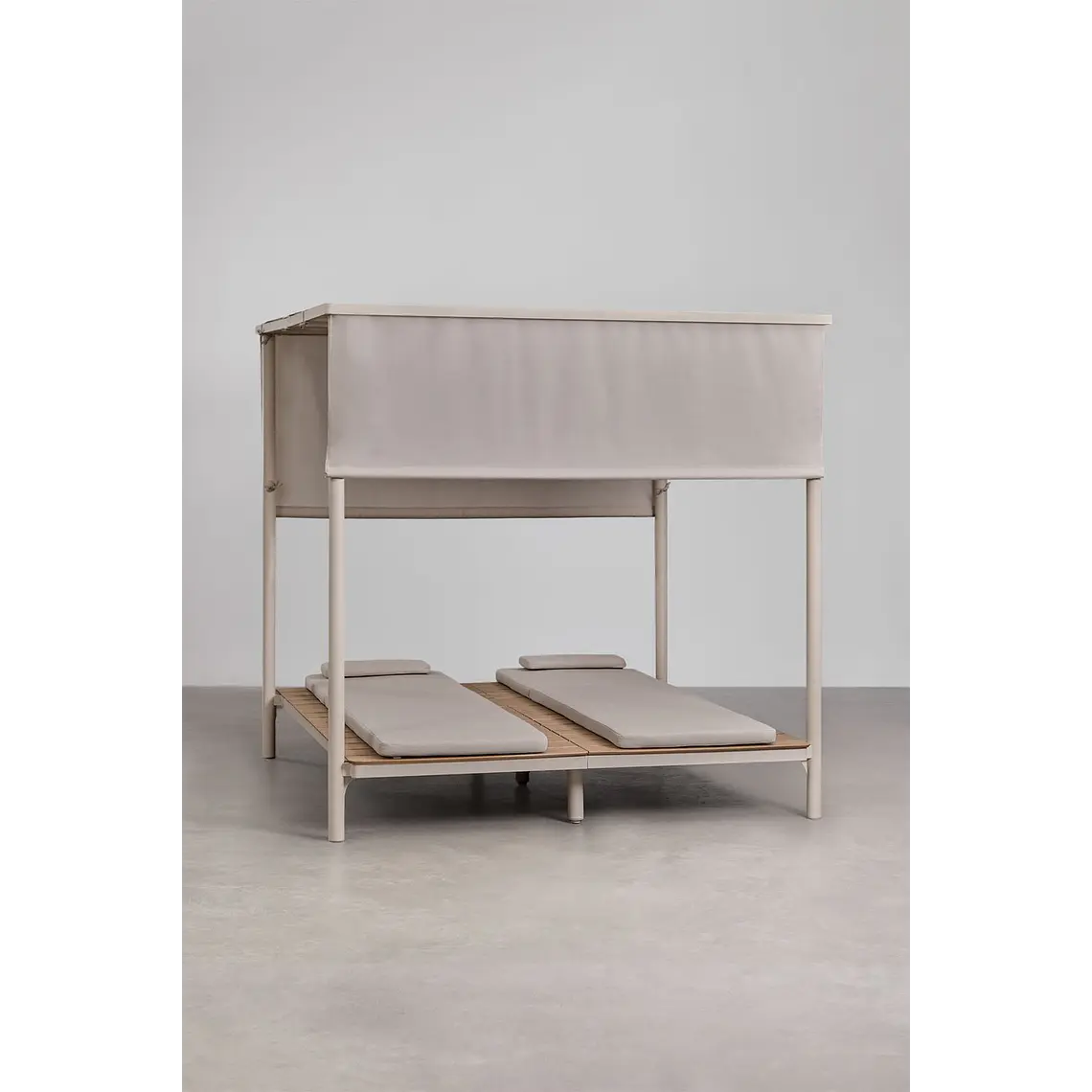 Cama balinesa reclinable en madera de acacia y acero Erenova 4