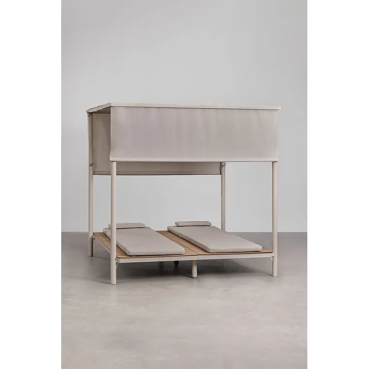 Cama balinesa reclinable en madera de acacia y acero Erenova 4