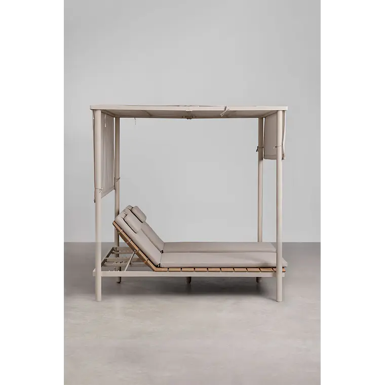 Cama balinesa reclinable en madera de acacia y acero Erenova 5