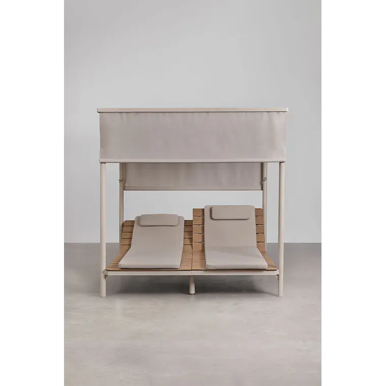Cama balinesa reclinable en madera de acacia y acero Erenova 6