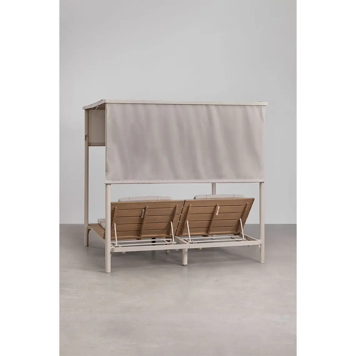 Cama balinesa reclinable en madera de acacia y acero Erenova 7
