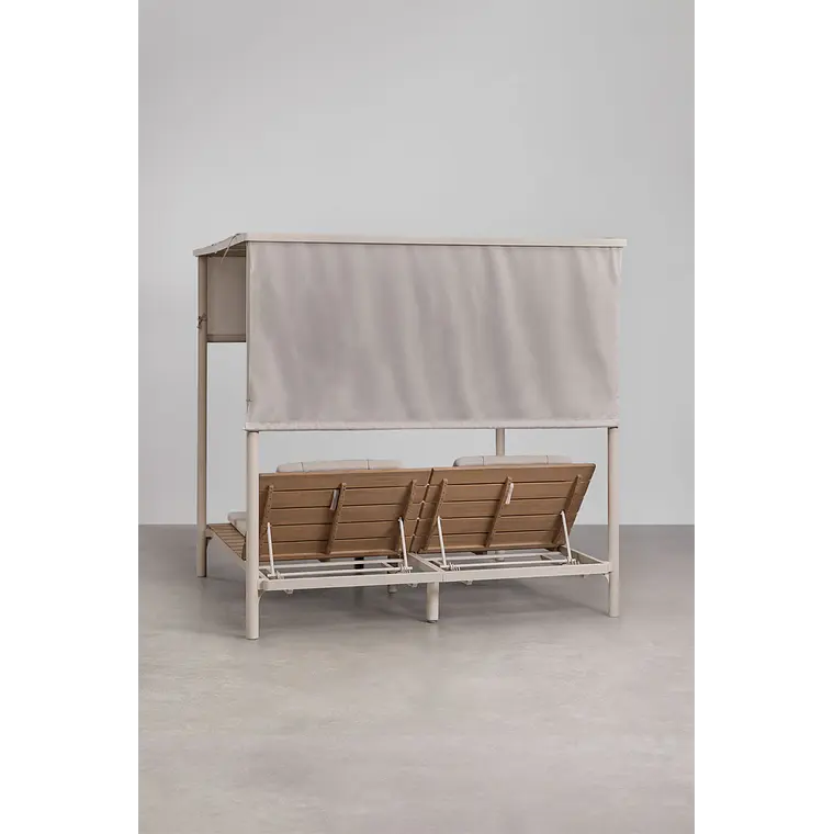 Cama balinesa reclinable en madera de acacia y acero Erenova 7