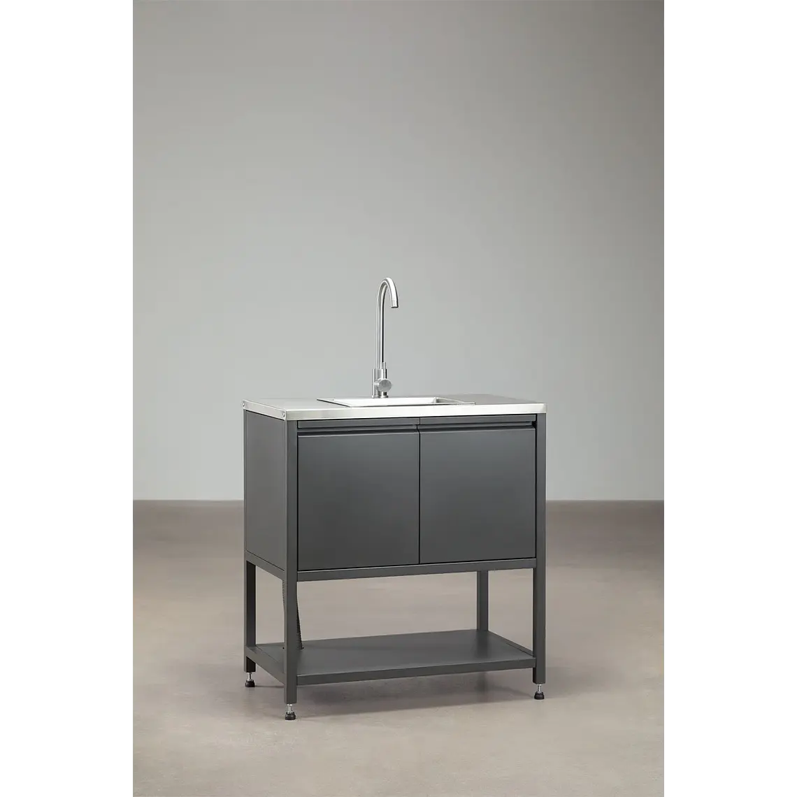 Cocina modular de exterior de 3 piezas con fregadero y almacenaje en acero Renira 6