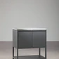 Cocina modular de exterior de 3 piezas con fregadero y almacenaje en acero Renira - Miniatura 8