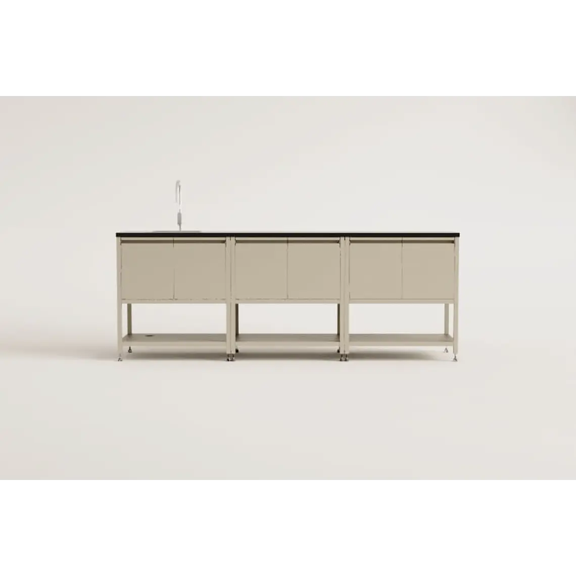 Cocina modular de exterior de 3 piezas con fregadero y almacenaje en acero Renira 10