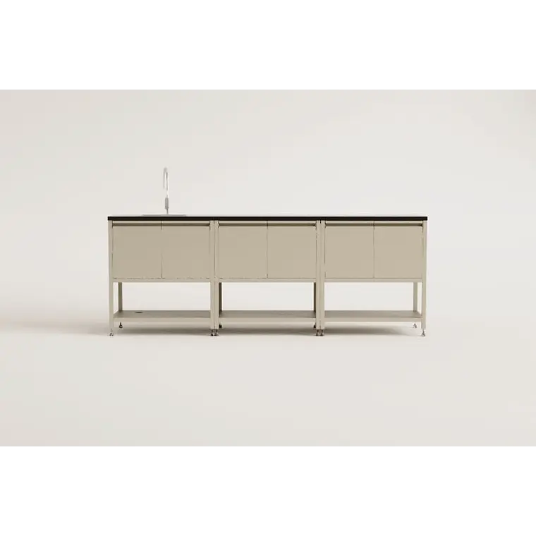 Cocina modular de exterior de 3 piezas con fregadero y almacenaje en acero Renira 10
