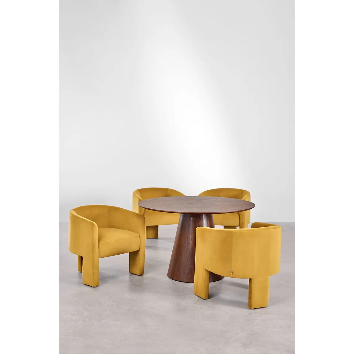 Conjunto de comedor Orelena en terciopelo 2