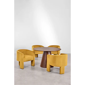 Conjunto de comedor Orelena en terciopelo