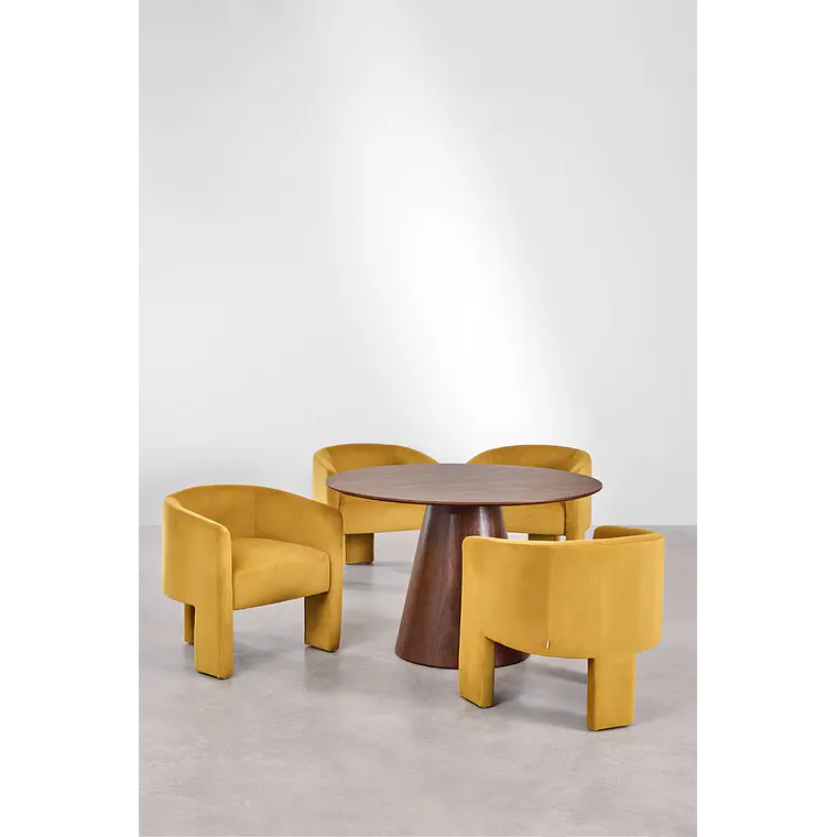 Conjunto de comedor Orelena en terciopelo 2