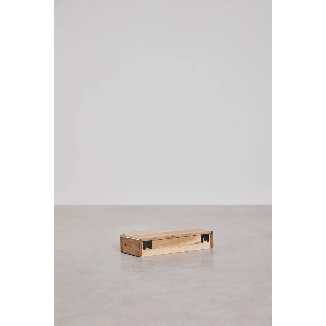 Estante de pared con almacenaje en madera de acacia 7