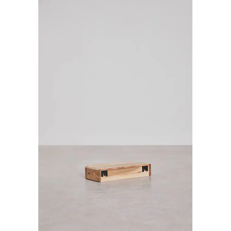 Estante de pared con almacenaje en madera de acacia 7