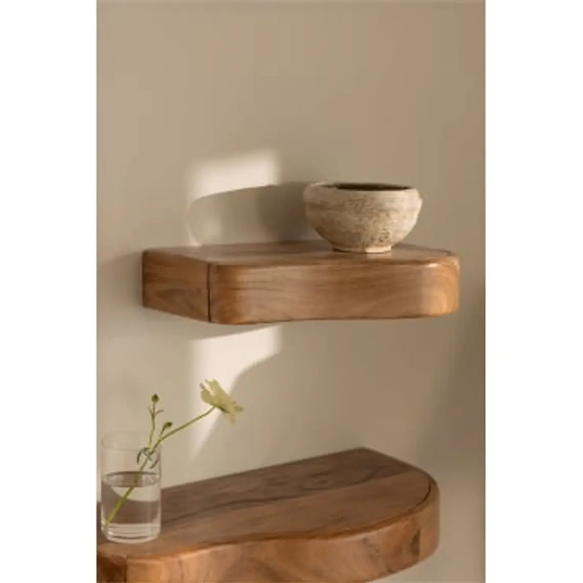 Estante de pared con almacenaje en madera de acacia 10