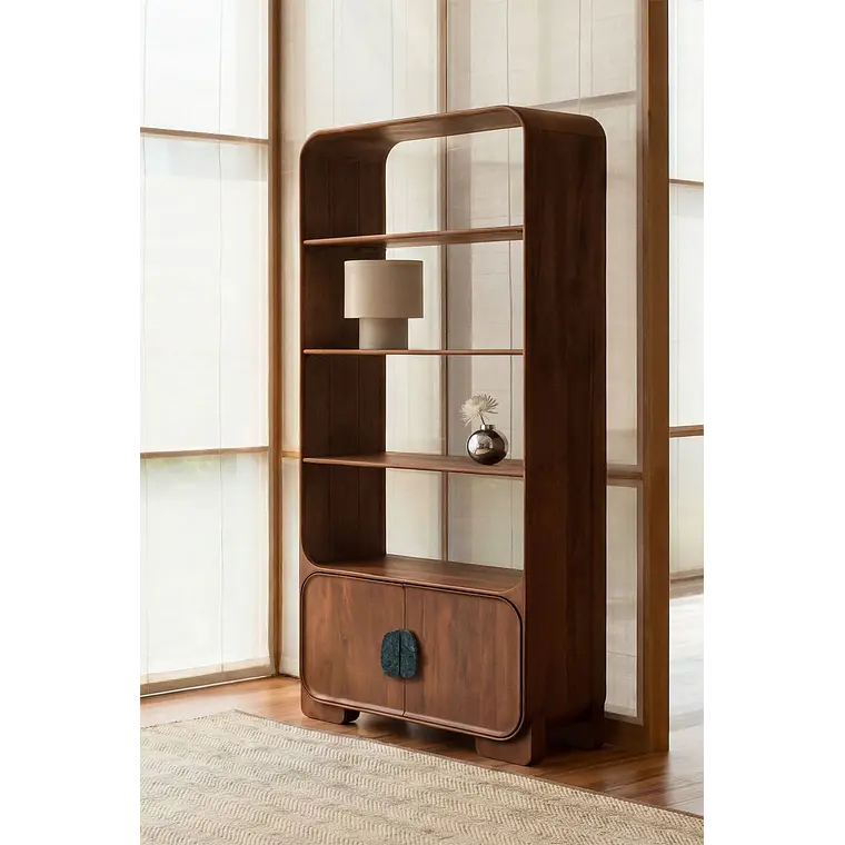 Estantería 190 cm en madera de mango y piedra natural 1