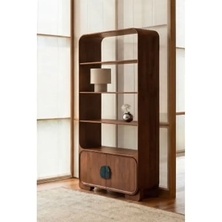 Estantería 190 cm en madera de mango y piedra natural 10