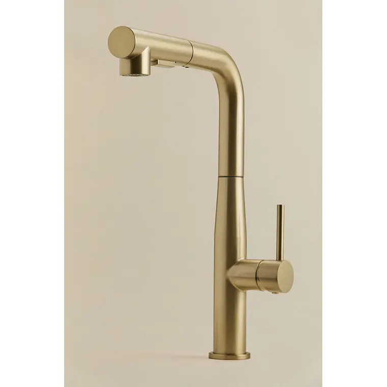 Grifo de cocina de exterior con caño alto extraíble en acero inoxidable Garina 1