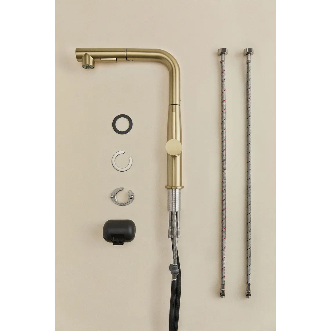 Grifo de cocina de exterior con caño alto extraíble en acero inoxidable Garina 8