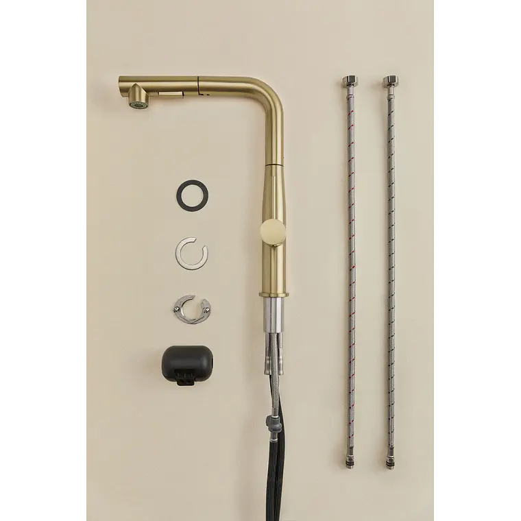 Grifo de cocina de exterior con caño alto extraíble en acero inoxidable Garina 8