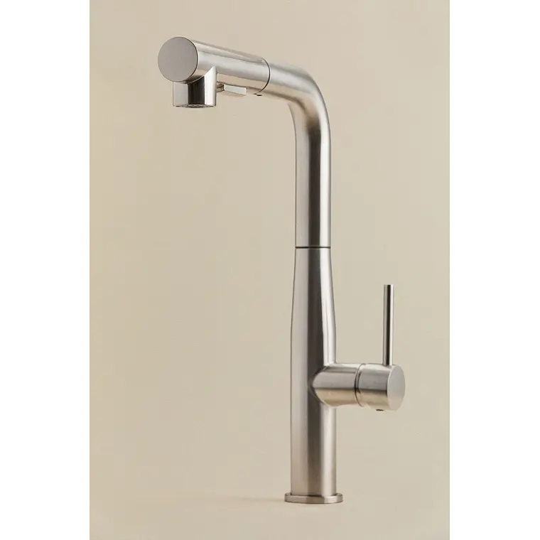 Grifo de cocina de exterior con caño alto extraíble en acero inoxidable Garina 11